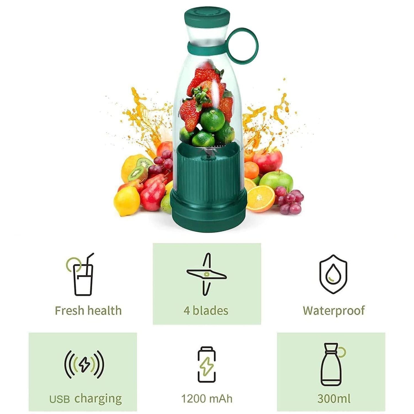 🍊 Electric Portable Mini Juicer Bottle 🥤 – Fresh Juice Anytime, Anywhere!
