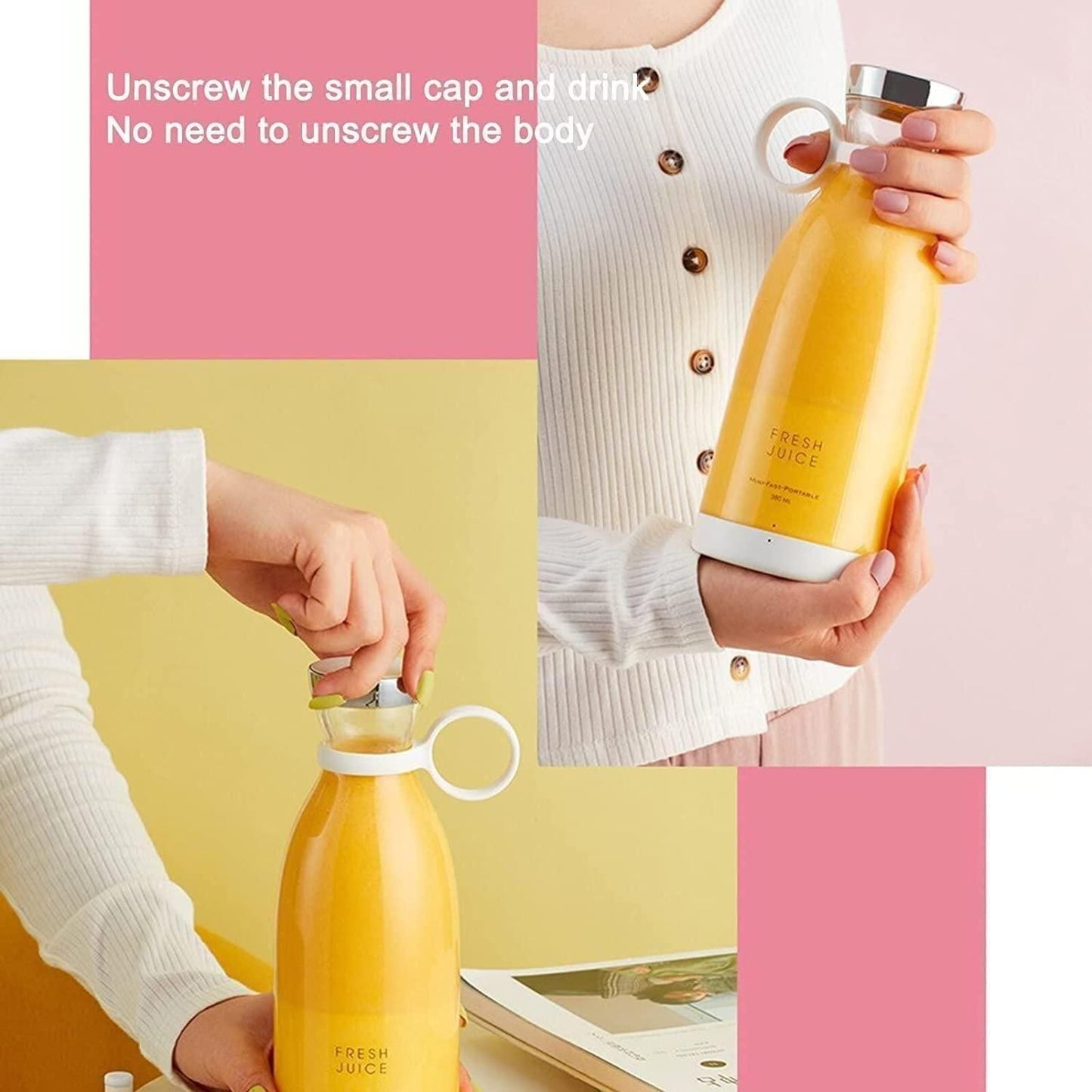 🍊 Electric Portable Mini Juicer Bottle 🥤 – Fresh Juice Anytime, Anywhere!